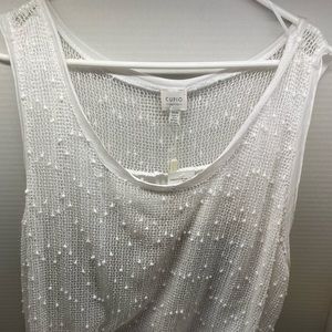 White mesh dress with lace bottom